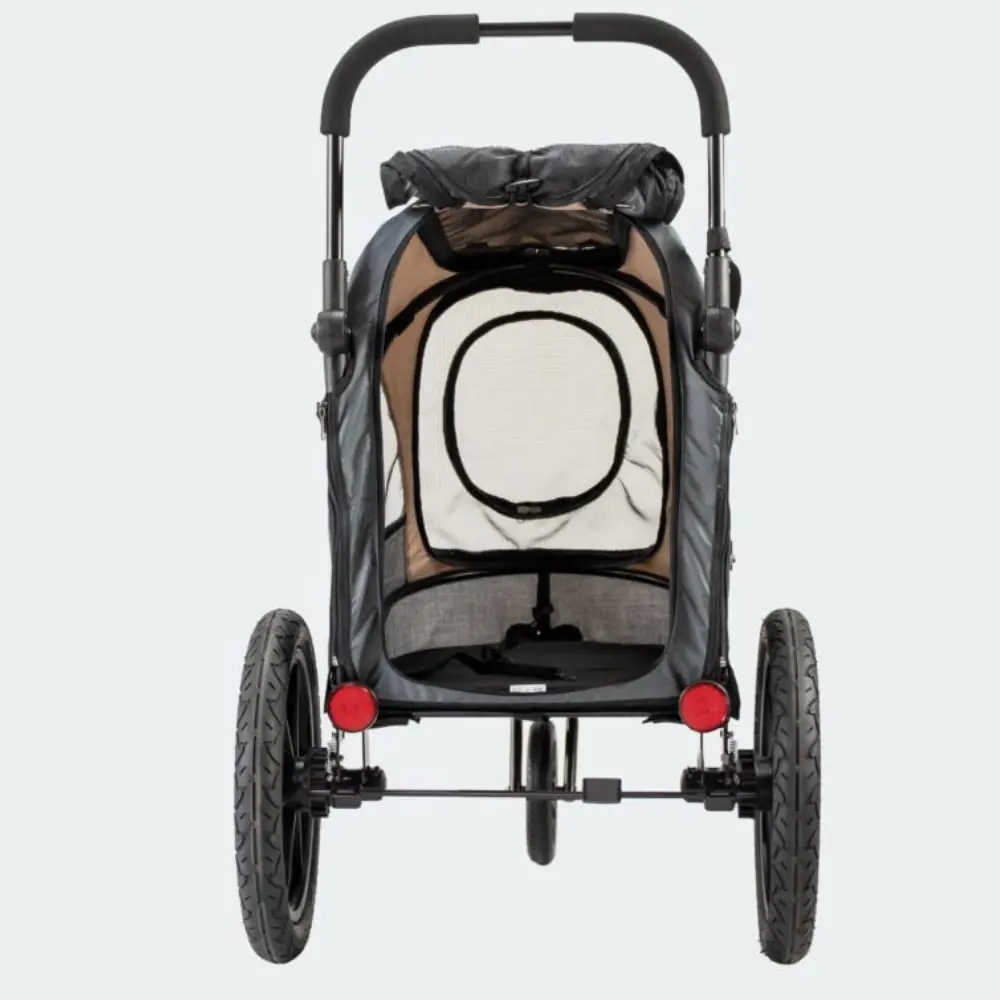 InnoPet® Sporty Trailer Evolution Hundebuggy beige - Hinteransicht offen