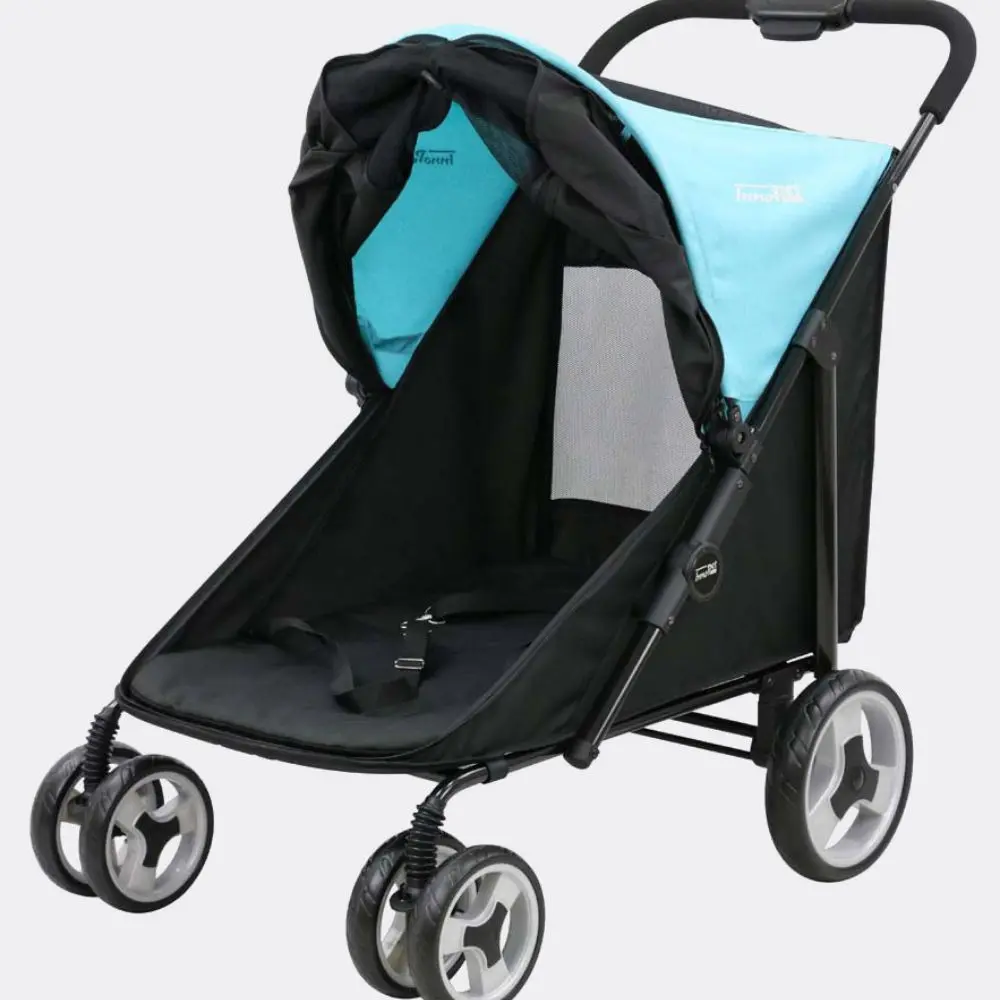InnoPet® Mammut Hundewagen für große Hunde blau schwarz Verdeck geschlossen