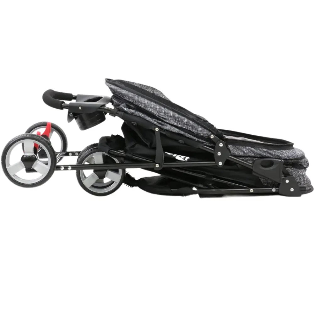 InnoPet® Avenue Hundebuggy grau gemustert geklappt