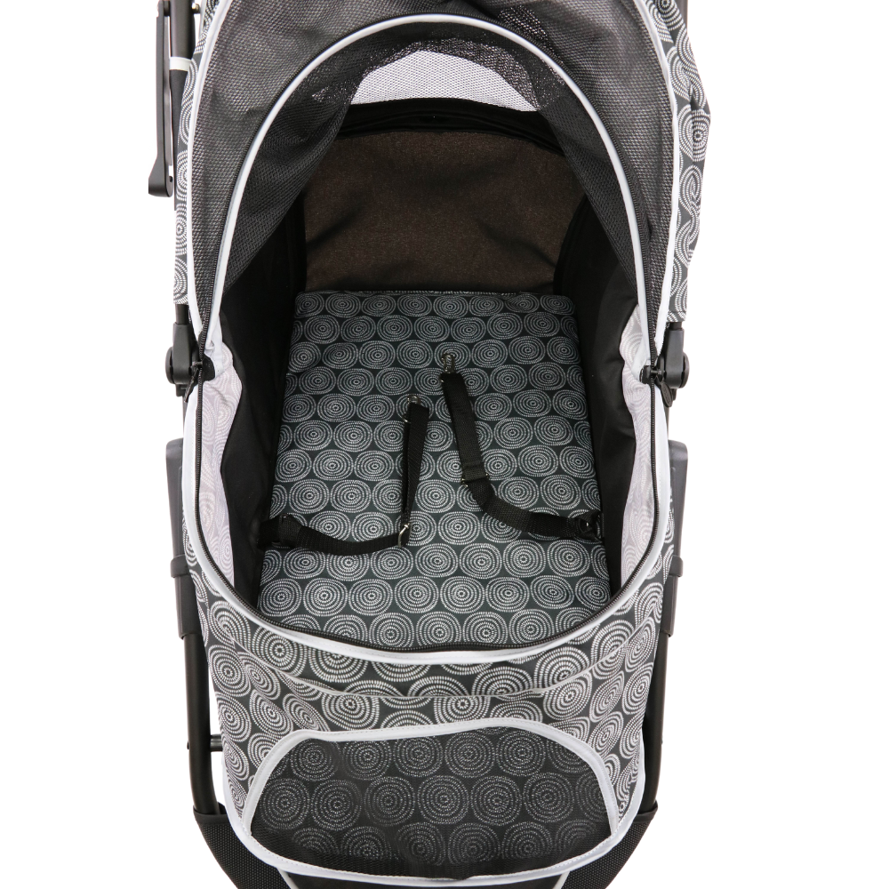 InnoPet® Allure Onyx Hundebuggy Innenansicht grau
