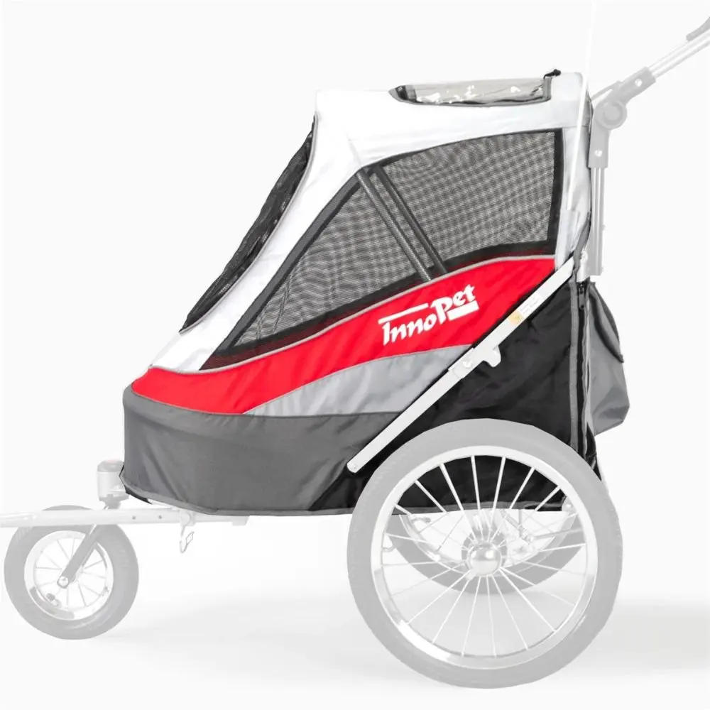 InnoPet Sporty Trailer Deluxe Ersatzbezug mit Bodenplatte rot grau