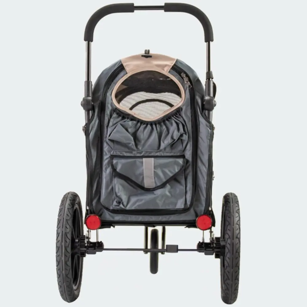 InnoPet® Sporty Trailer Evolution Hundebuggy beige - Hinteransicht geschlossen