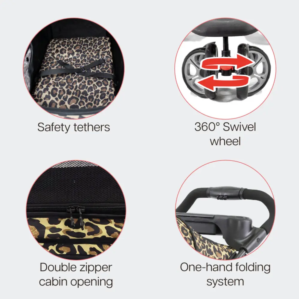 InnoPet® Allure Cheetah Hundebuggy - Funktionen