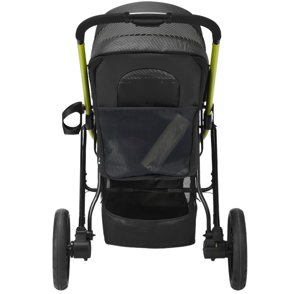 Ibiyaya® The Beast Jet Black Hundebuggy schwarz Hinteransicht gerade