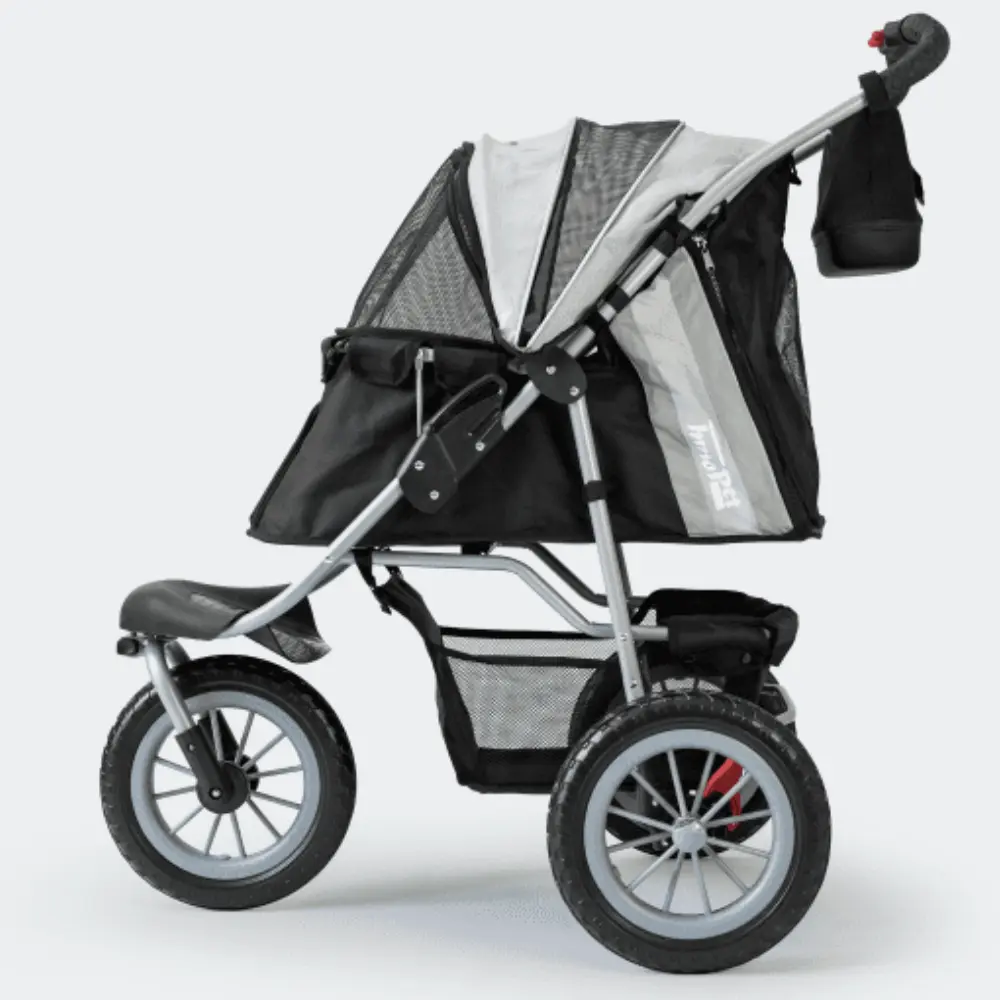 InnoPet® Comfort EFA ECO Hundebuggy schwarz grau - Seitenansicht geschlossen