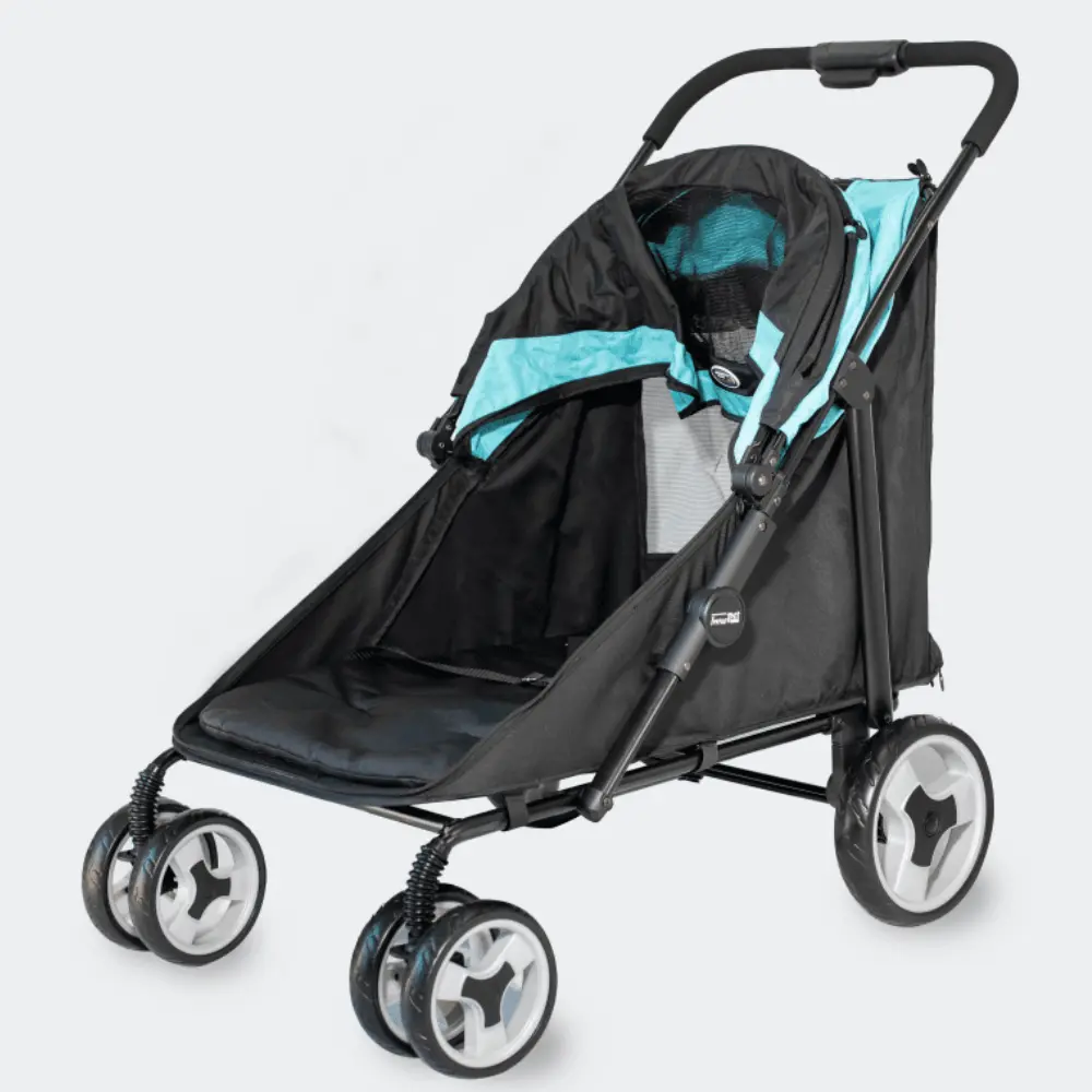 InnoPet® Mammut Hundebuggy blau/schwarz - Schräge Ansicht