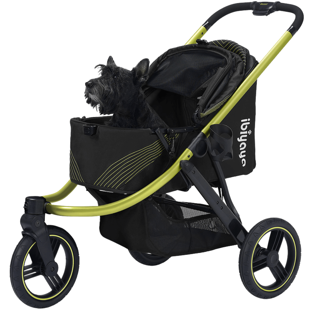Ibiyaya® The Beast Jet Black Hundebuggy schwarz mit Hund