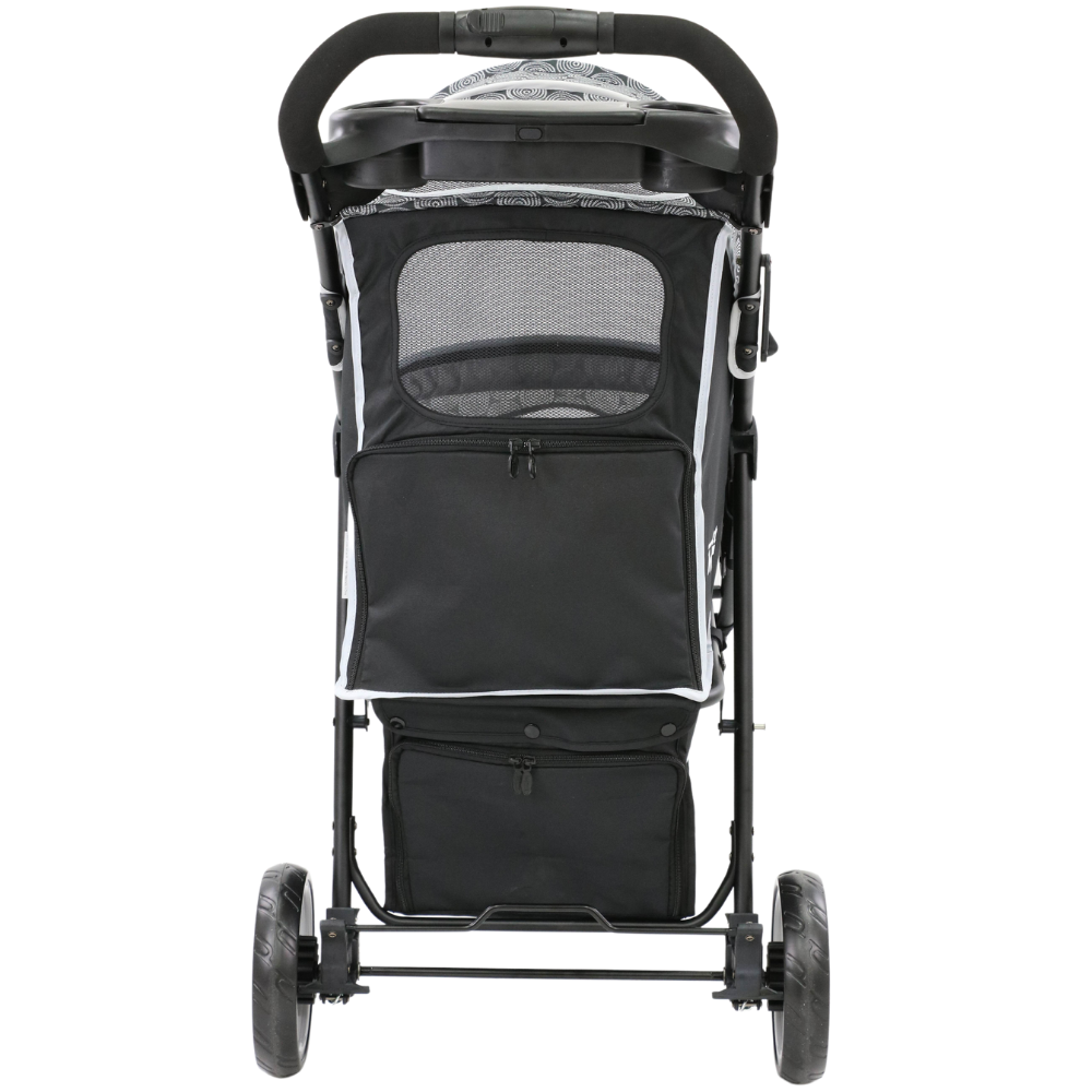 InnoPet® Allure Onyx Hundebuggy Hinteransicht geschlossen grau