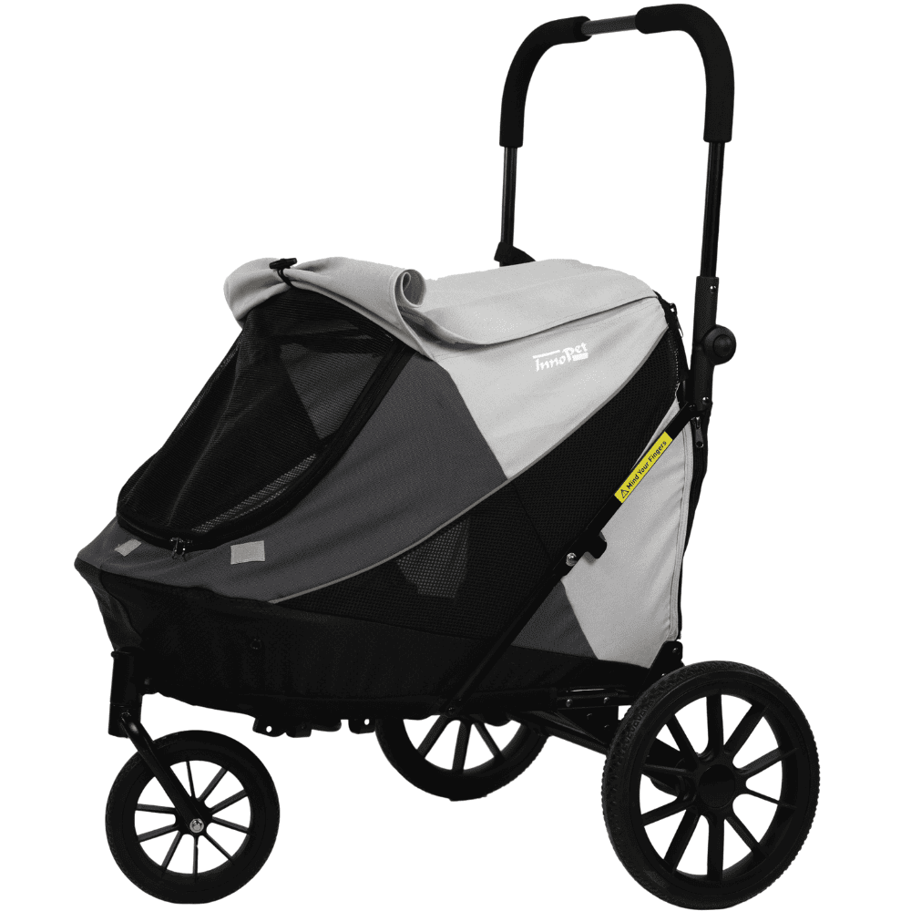InnoPet Hundebuggy Noah grau - Lenkstange gerade