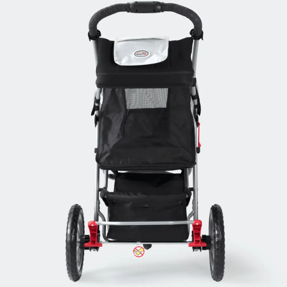 InnoPet® Comfort EFA ECO Hundebuggy schwarz grau - Hinteransicht geschlossen