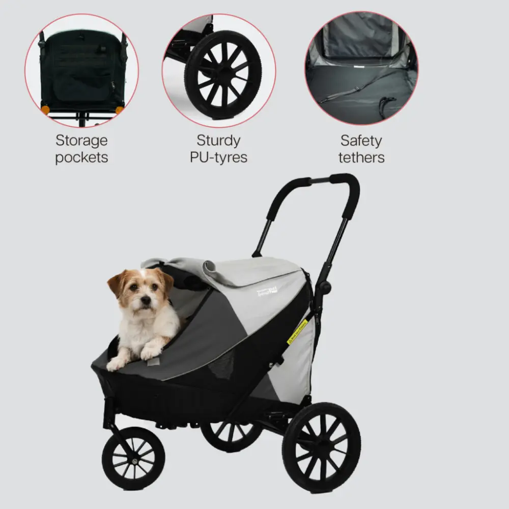 InnoPet® Noah Hundebuggy grau - Merkmale