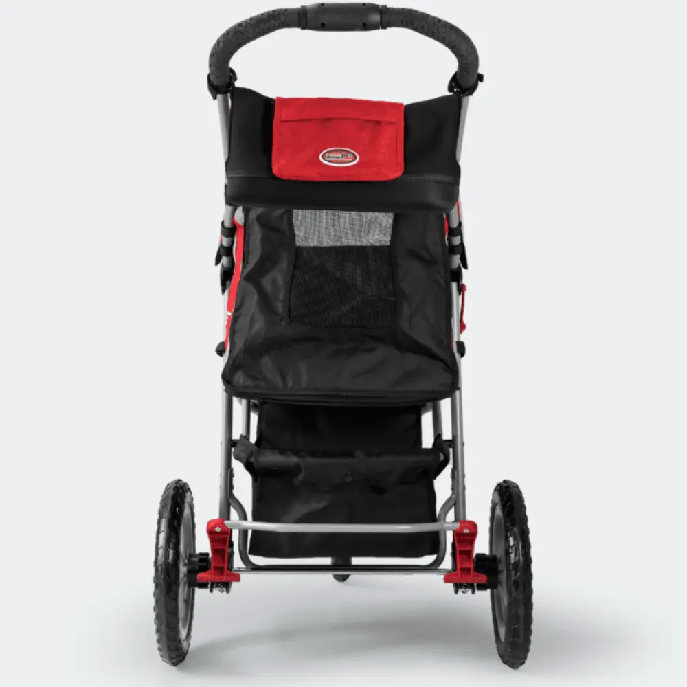 InnoPet® Comfort EFA ECO Hundebuggy schwarz rot - Hinteransicht geschlossen