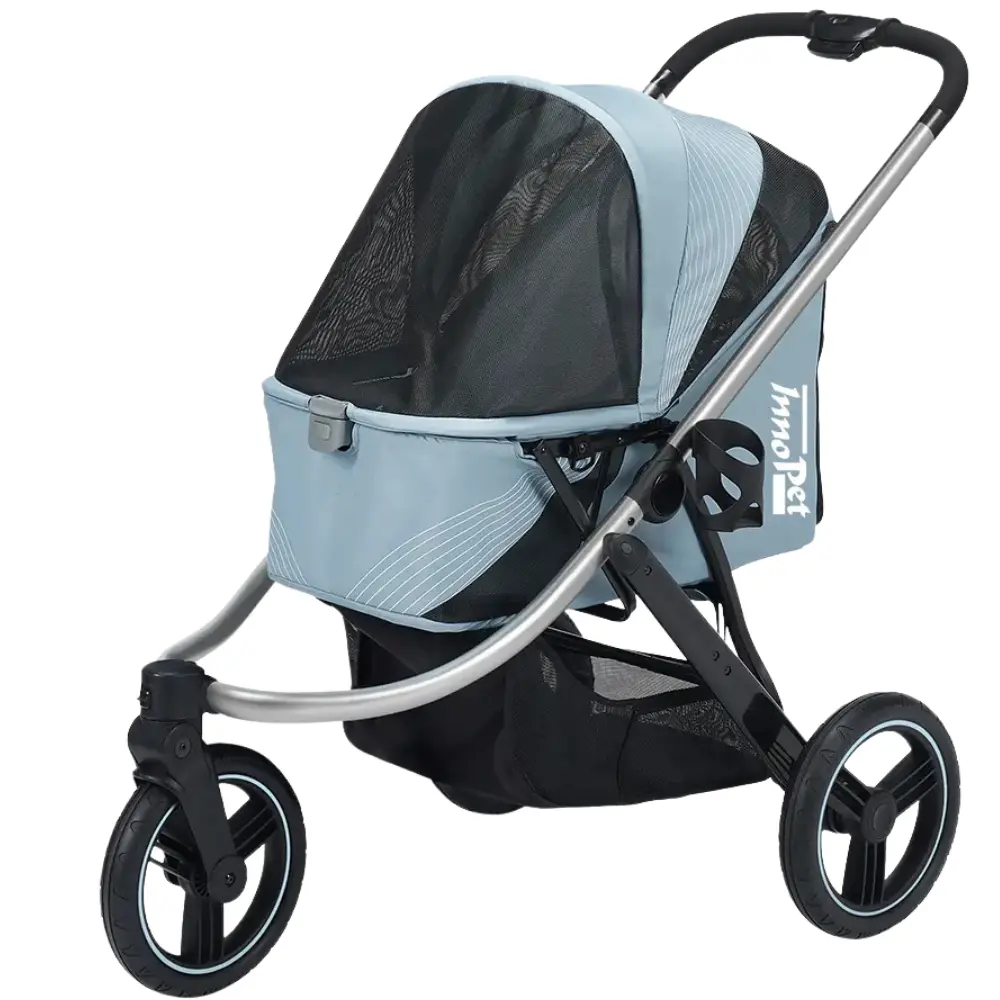 Premium Comfort Hundebuggy hellblau