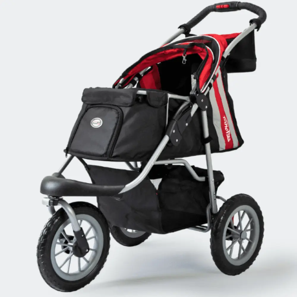 InnoPet® Comfort EFA ECO Hundebuggy schwarz rot - Verdeck unten