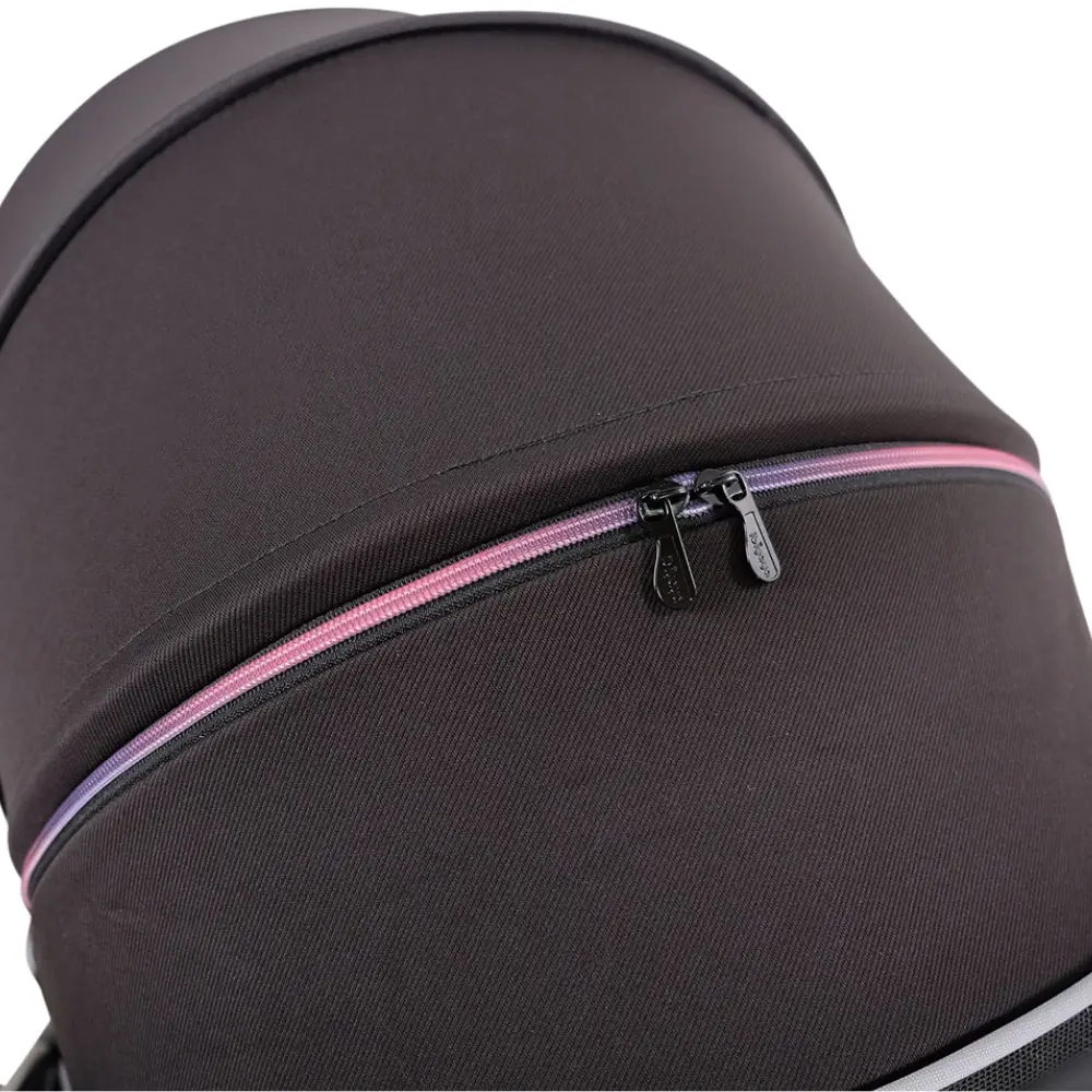 Ibiyaya® Retro Luxe Black Prism Hundebuggy schwarz Reißverschluss geschlossen