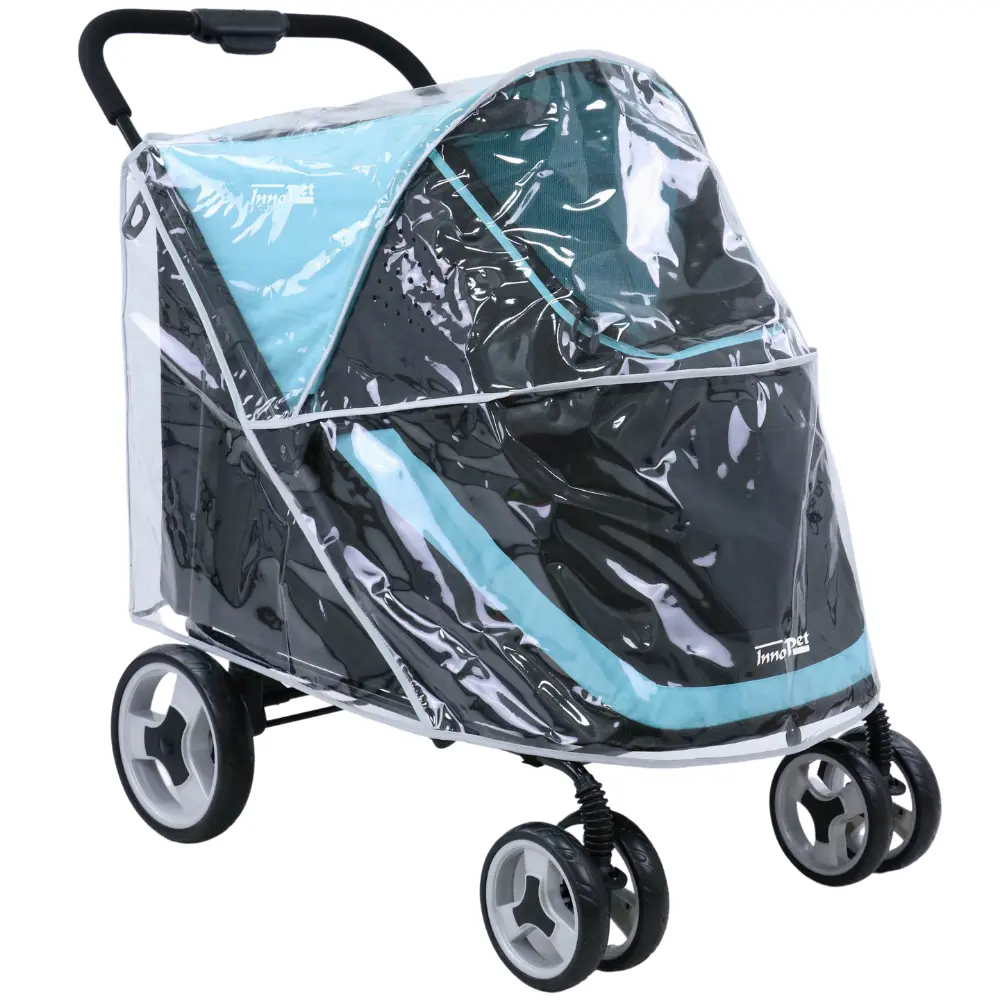 InnoPet® Mammut Hundewagen für große Hunde blau schwarz mit Regenhaube