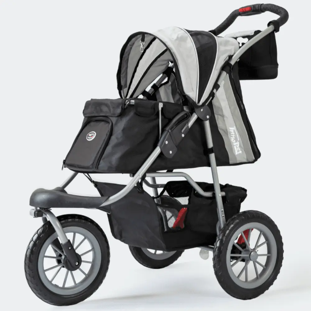 InnoPet® Comfort EFA ECO Hundebuggy schwarz grau - Seitenansicht offen
