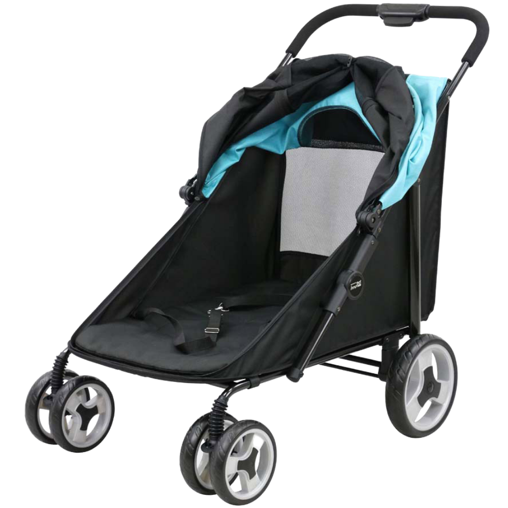 InnoPet® Mammut Hundewagen für große Hunde blau schwarz komplett geöffnet
