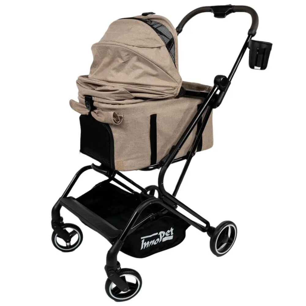 InnoPet® Nomad Hundebuggy beige in der schrägen Ansicht
