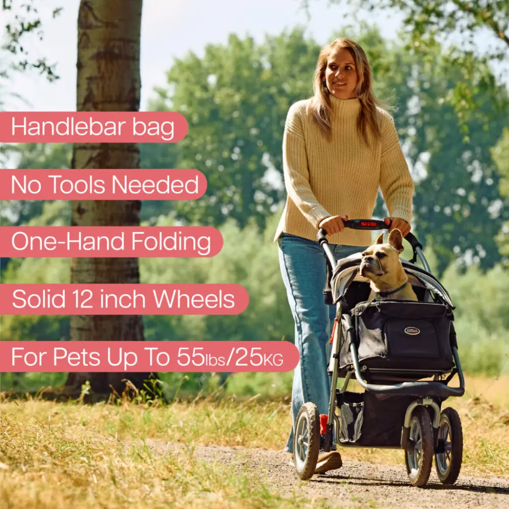 InnoPet® Comfort EFA ECO Hundebuggy schwarz grau - Details