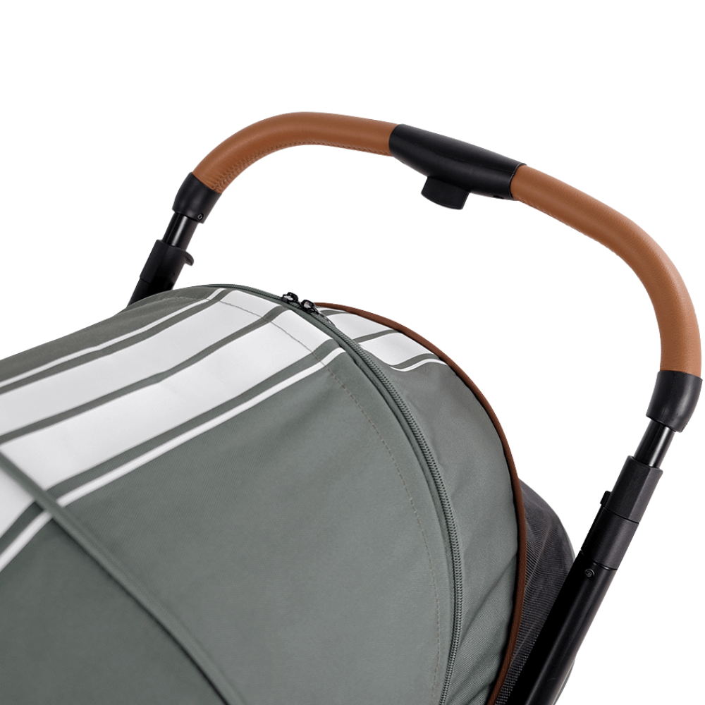 Ibiyaya® Retro Luxe Soft Sage Hundebuggy salbeigrün Lenkstange