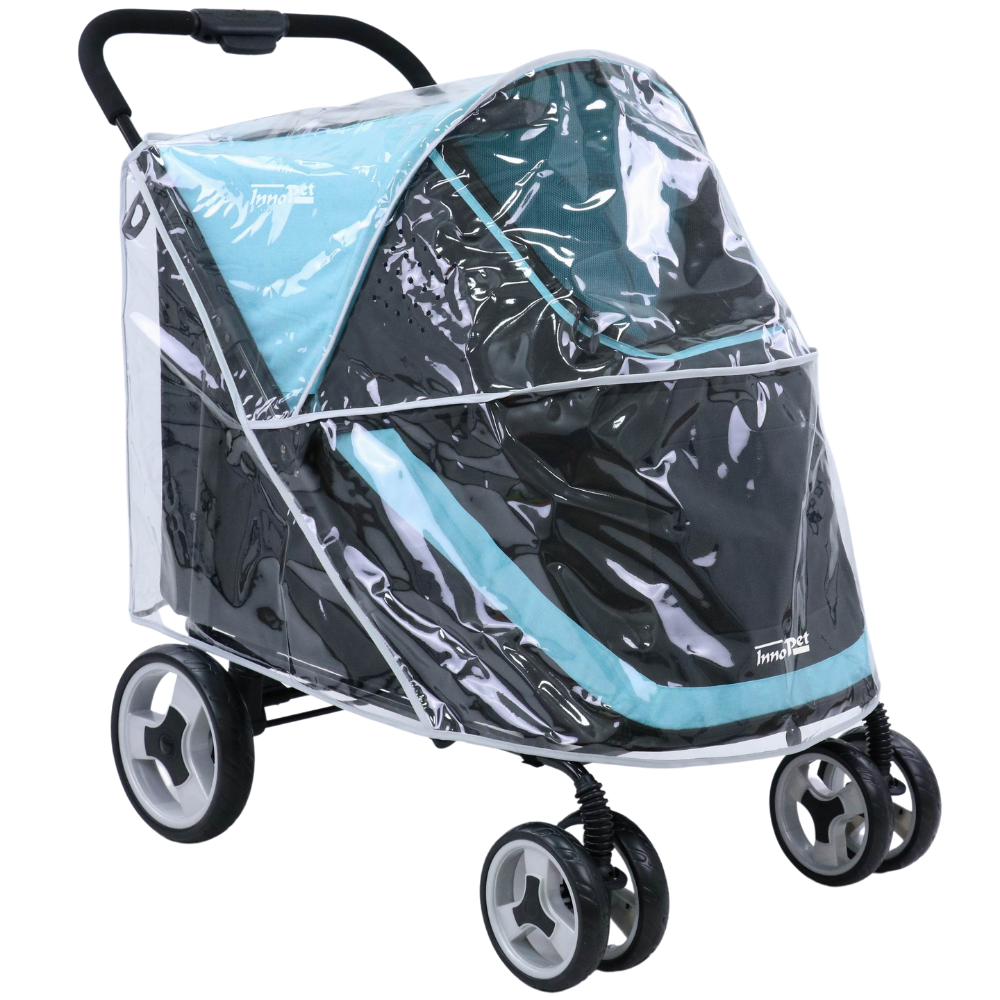 InnoPet® Mammut Hundewagen für große Hunde blau schwarz mit Regenhaube
