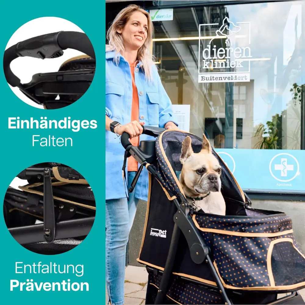 InnoPet® Adventure Hundebuggy schwarz/gold - Prävention