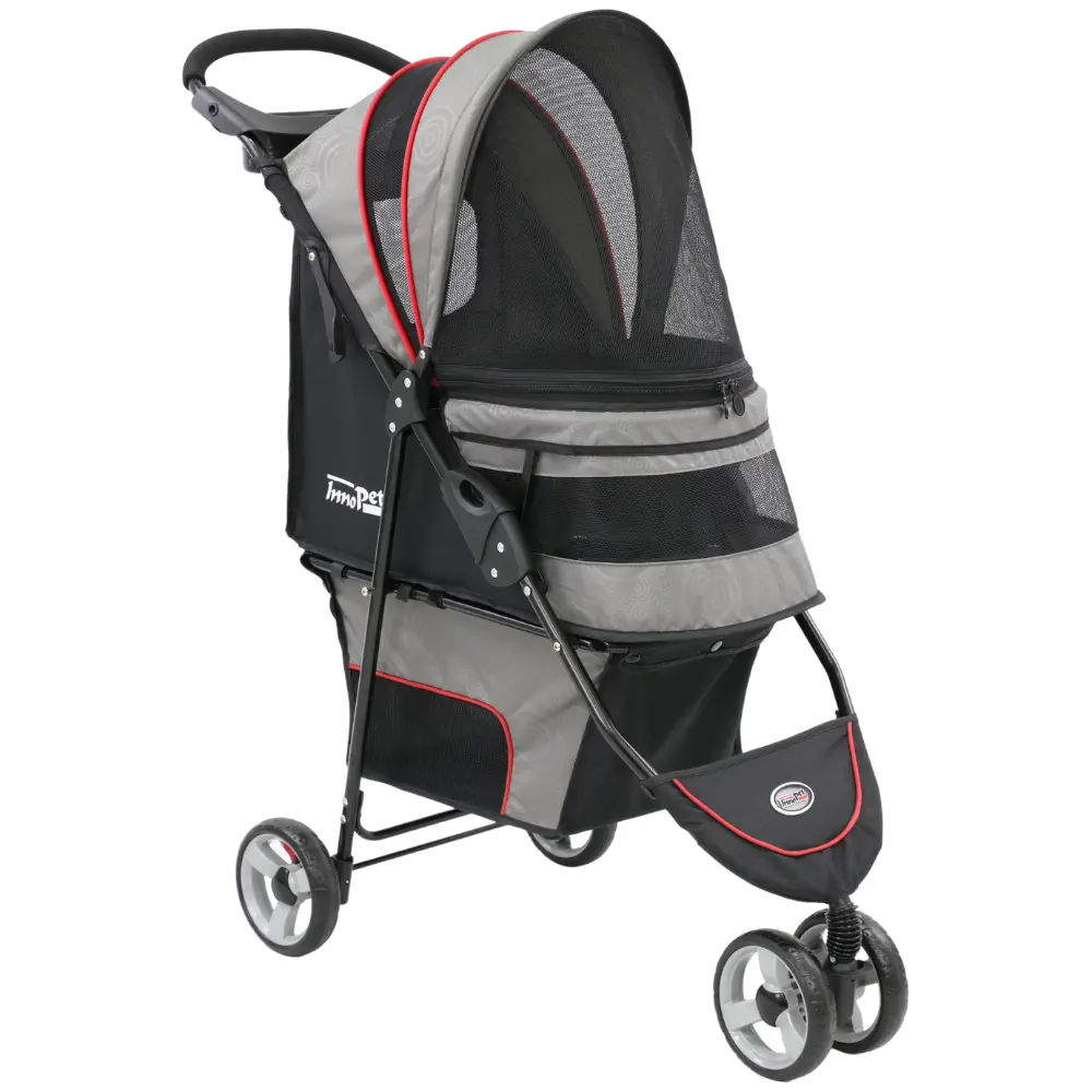 InnoPet® Avenue Hundebuggy hellgrau rot