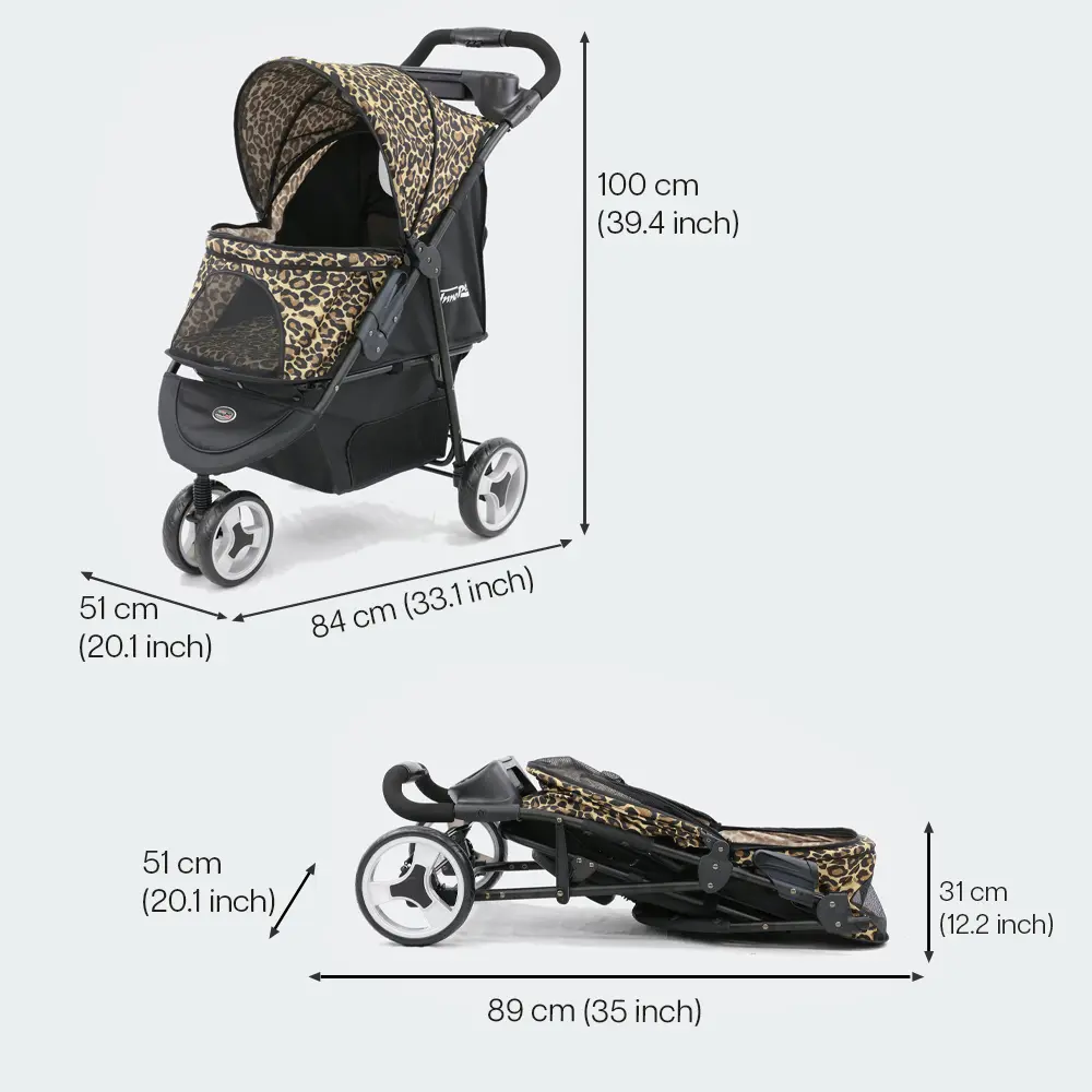 InnoPet® Allure Cheetah Hundebuggy - Abmessungen
