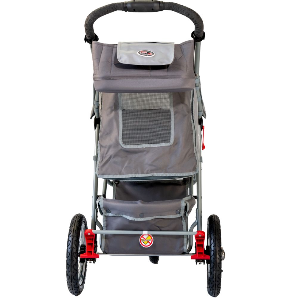 InnoPet® Comfort Air ECO Hundebuggy hellgrau dunkelgrau Hinteransicht