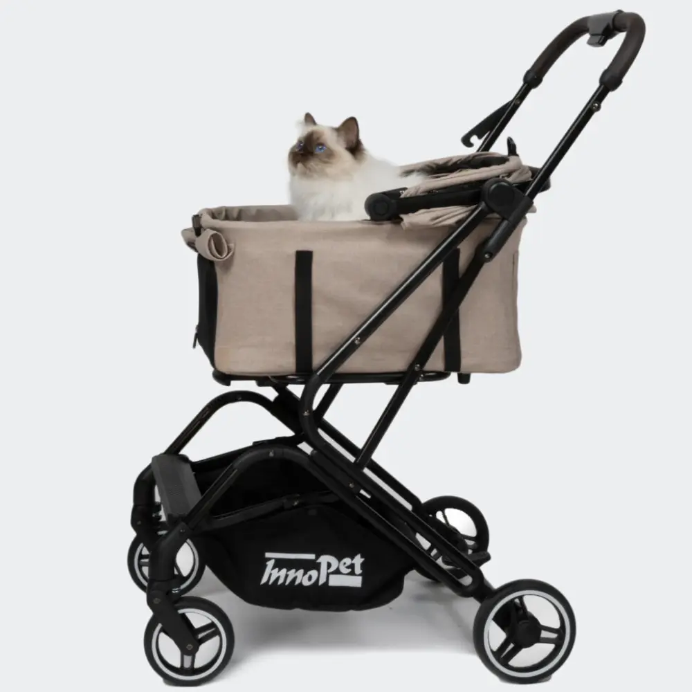 InnoPet® Nomad Hundebuggy beige mit Katze