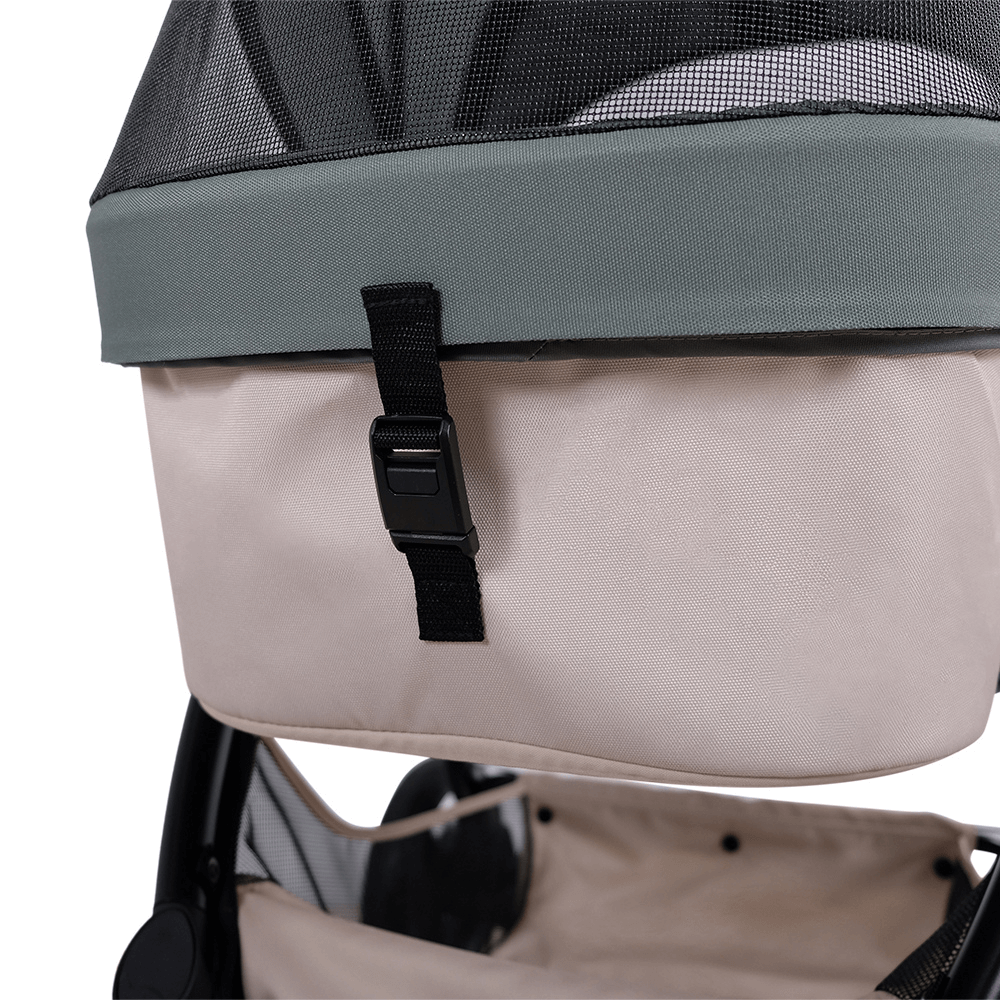 Ibiyaya® Retro Luxe Soft Sage Hundebuggy salbeigrün Hinteransicht im Detail