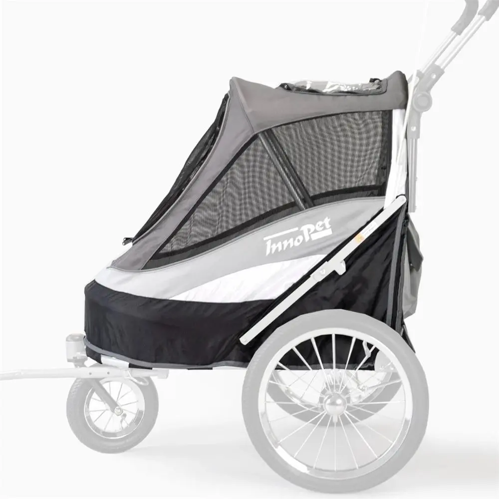 InnoPet Sporty Trailer Deluxe Ersatzbezug mit Bodenplatte schwarz grau