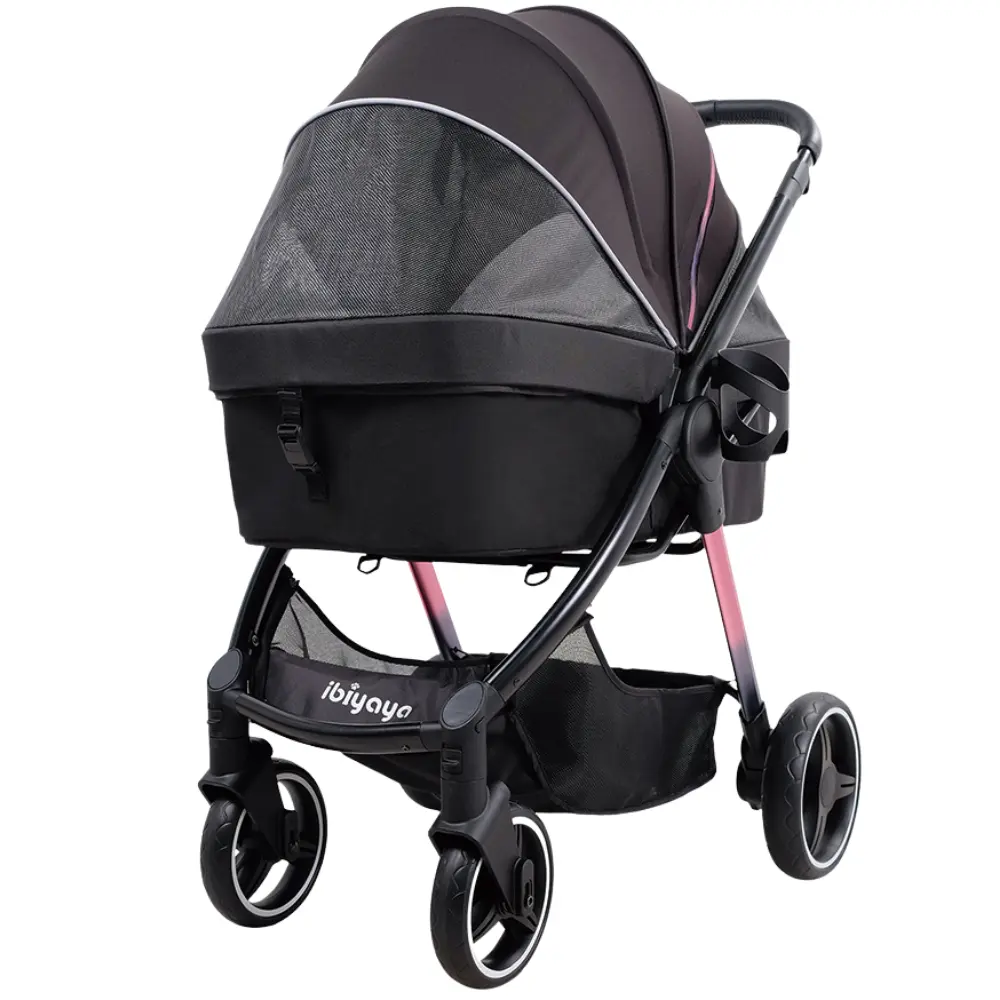 Ibiyaya® Retro Luxe Black Prism Hundebuggy schwarz