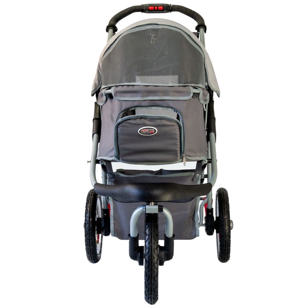 InnoPet® Comfort Air ECO Hundebuggy hellgrau dunkelgrau Vorderansicht