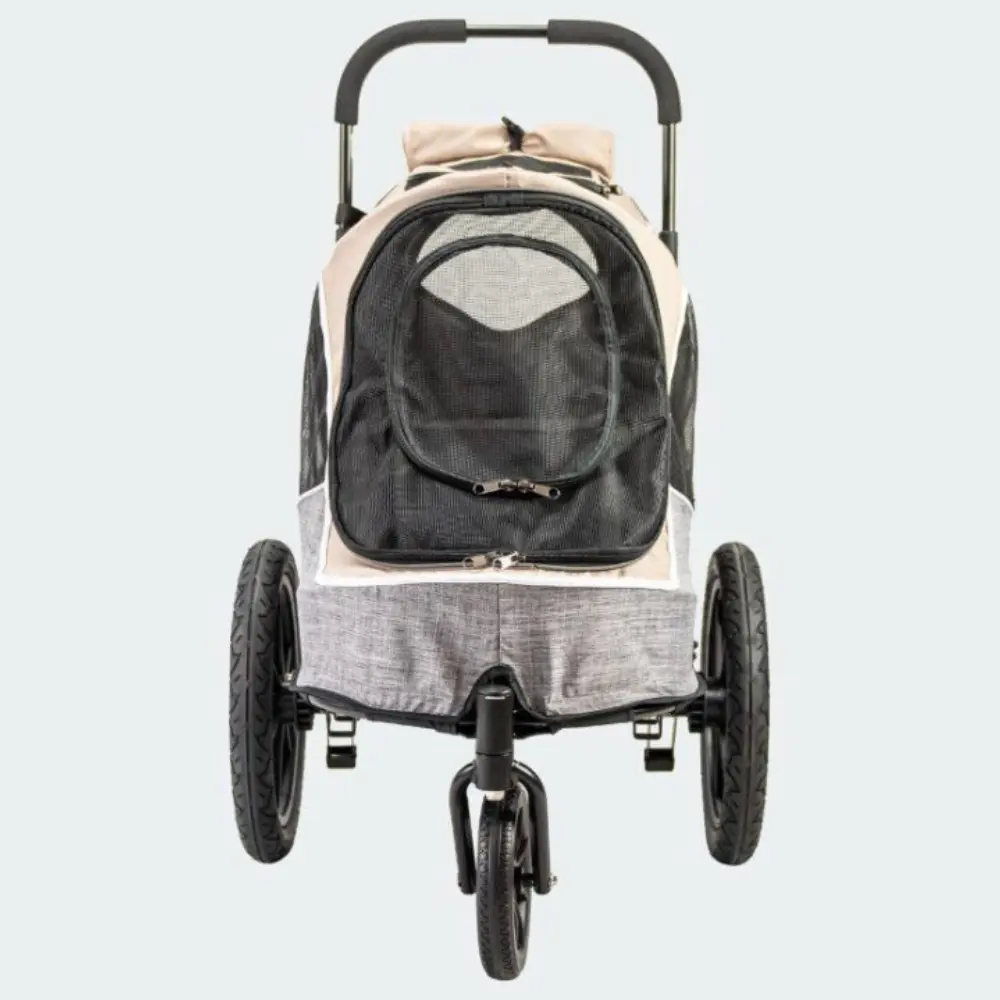 InnoPet® Sporty Trailer Evolution Hundebuggy beige - Vorderansicht offen
